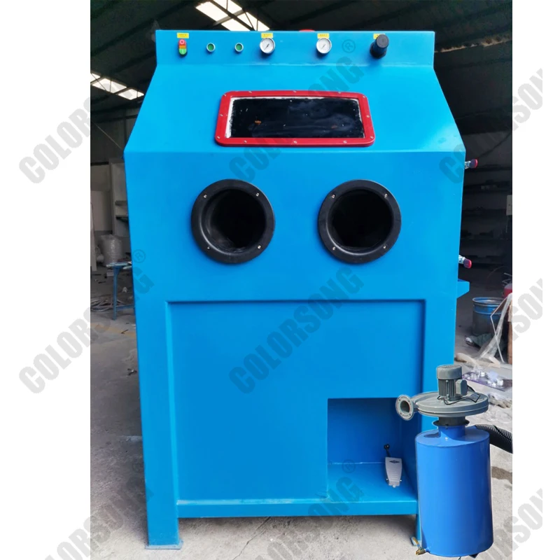 Stainless steel body dustless vatour grit blasting equipment Water sand machine wet sandblaster sandblasing cabinet |