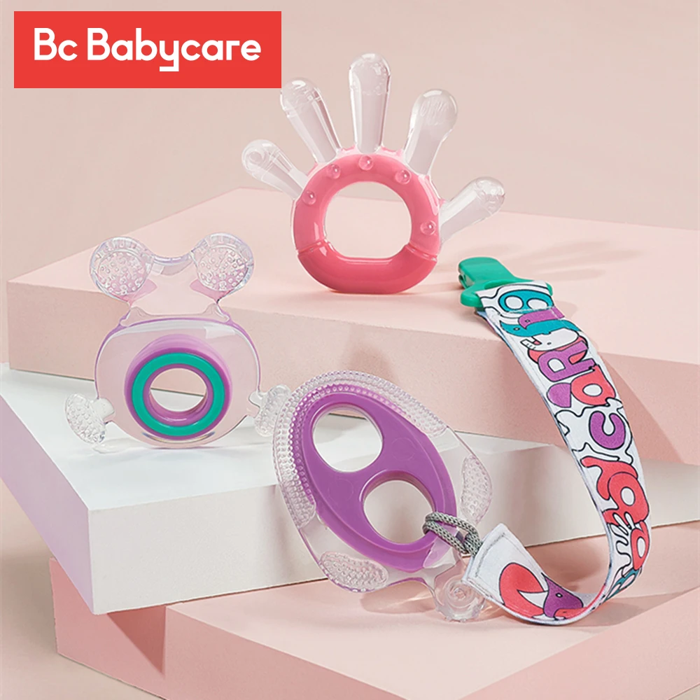 

BC Babycare 1PCS Animal Silicone Teether Baby Smoothing Dragonfly Teethers with Storage Box Pacifier Chains Toddler Toy BPA Free