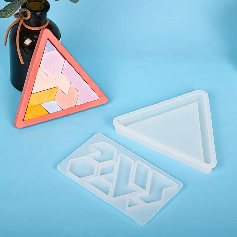 

Triangle Jigsaw Puzzle Silicone Mold Fun Game Epoxy Resin Mould Handmade Art Decoration DIY Craft Casting Tool