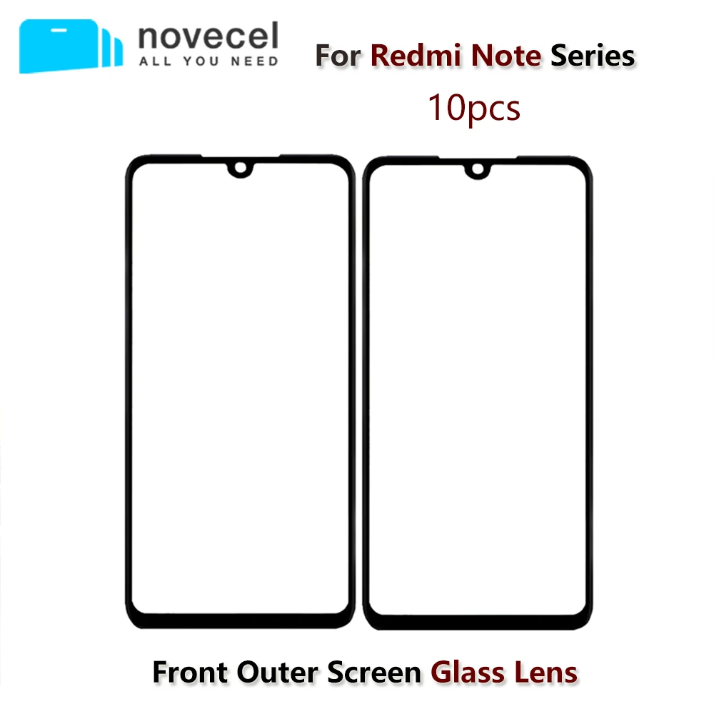 10pc Front Outer Glass Lens Replacement For Xiaomi Redmi Note 9 9s 7 pro 5 Touch Panel Screen External Glass  Repair Parts