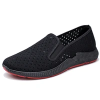 mens shoes mesh shoes mens summer work shoes flat black classic non slip shoes shallow cut out fashion casual shoes