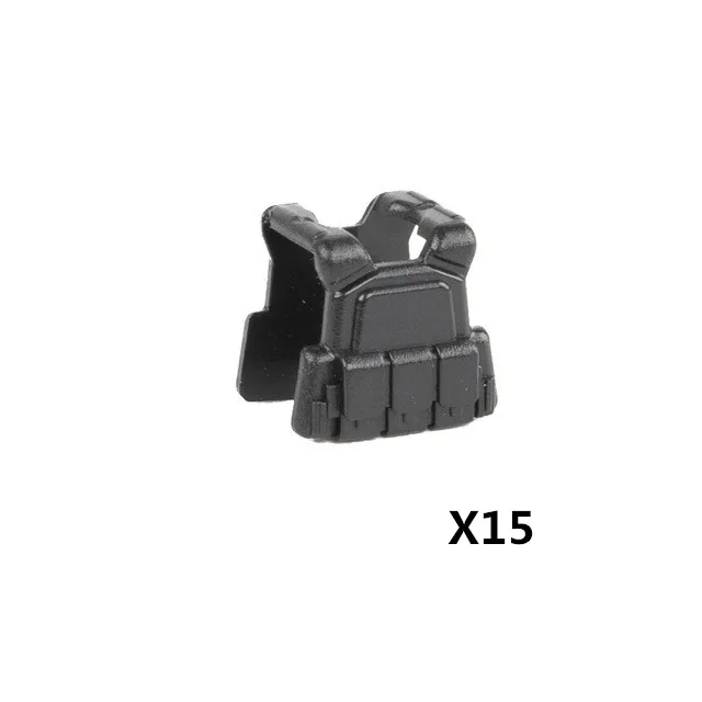 C-Vest-15pcs WW2 тактический жилет строительные блоки военный игрушечное оружие армия MOC солдаты фигурки тела Броня руки полиция кирпичи игрушки C127 - Цвет: C-Vest-15pcs