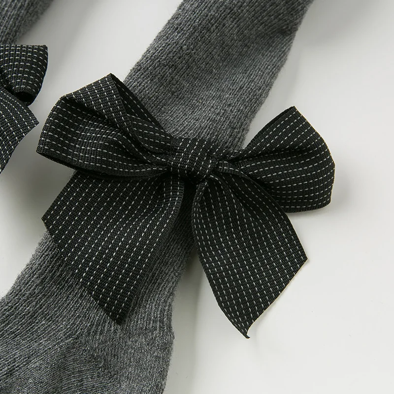 DB12032 dave bella/осенние вязаные леггинсы с бантом для маленьких девочек Детские