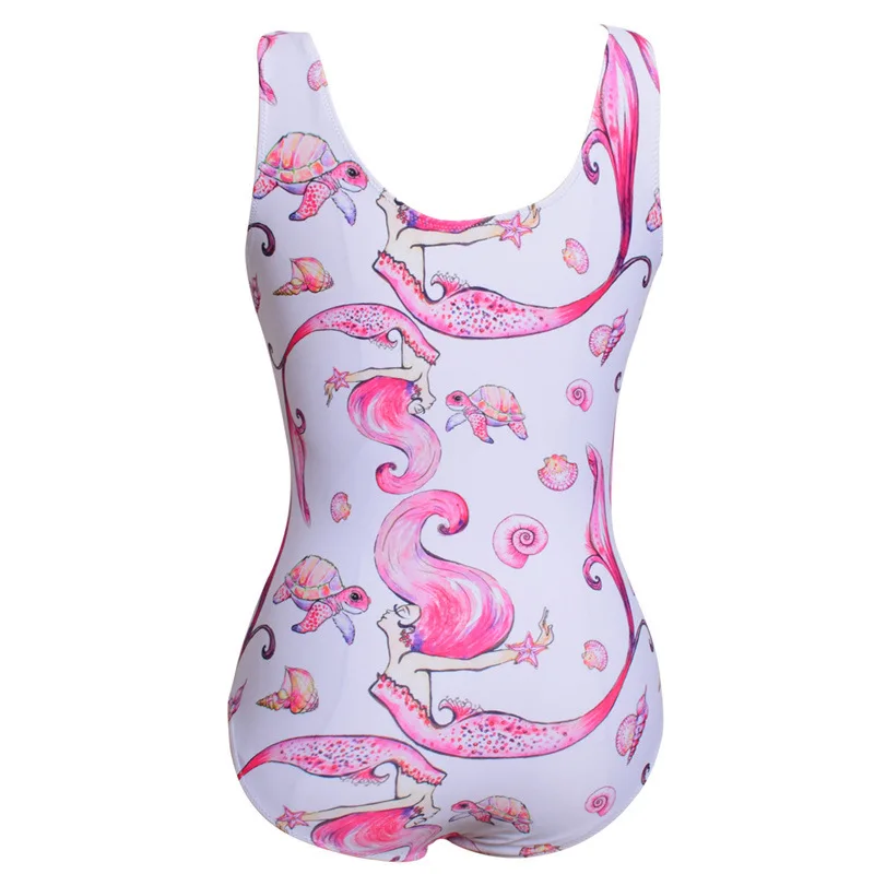 Женский купальный костюм с принтом Русалочки летний пляжная одежда для плавания