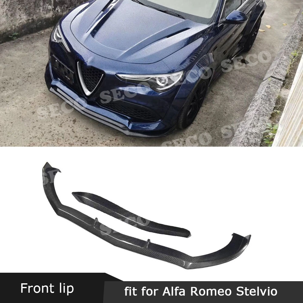 Передний бампер для Alfa Romeo Stelvio 2017 2018 2019 спойлер губ из углеродного | Отзывы и видеообзор