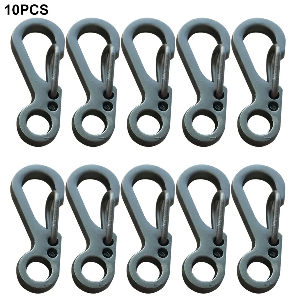 

10pcs Hiking Snap Mountaineering Paracord Camping Aluminum Alloy Carabiner Hook Tools Mini Heavy Duty Buckle Spring Clip Outdoor