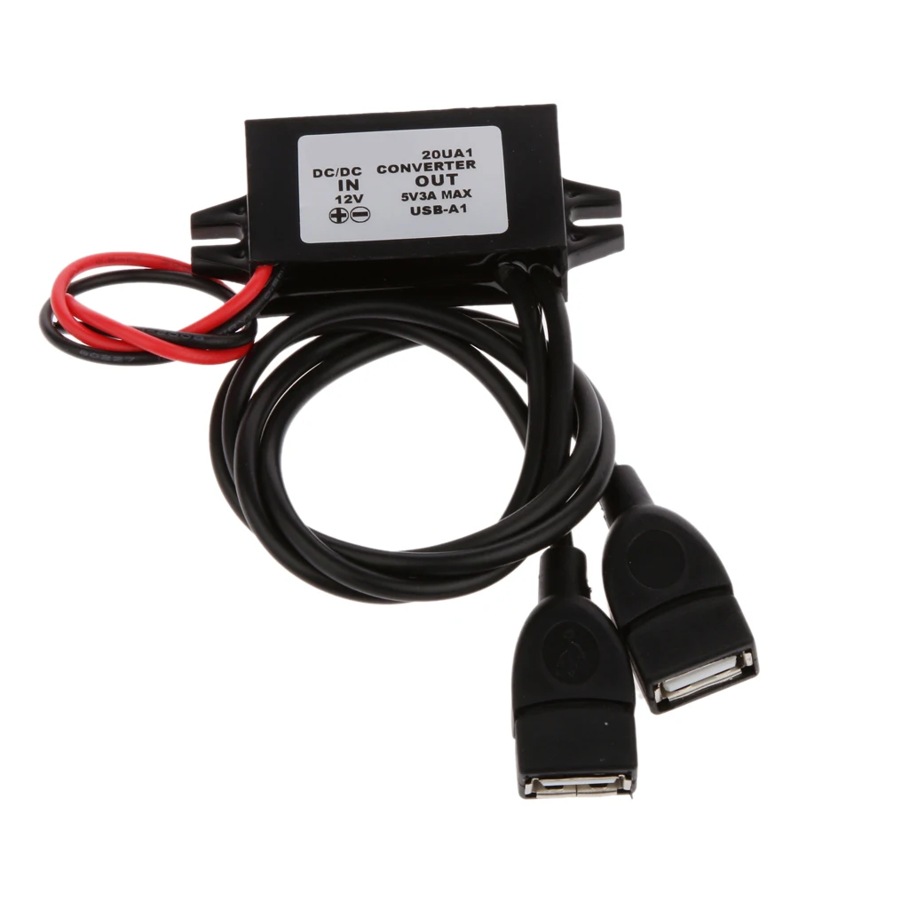 DC конвертер 12В до 5В USB выход автомобильный адаптер питания кабель Модуль для