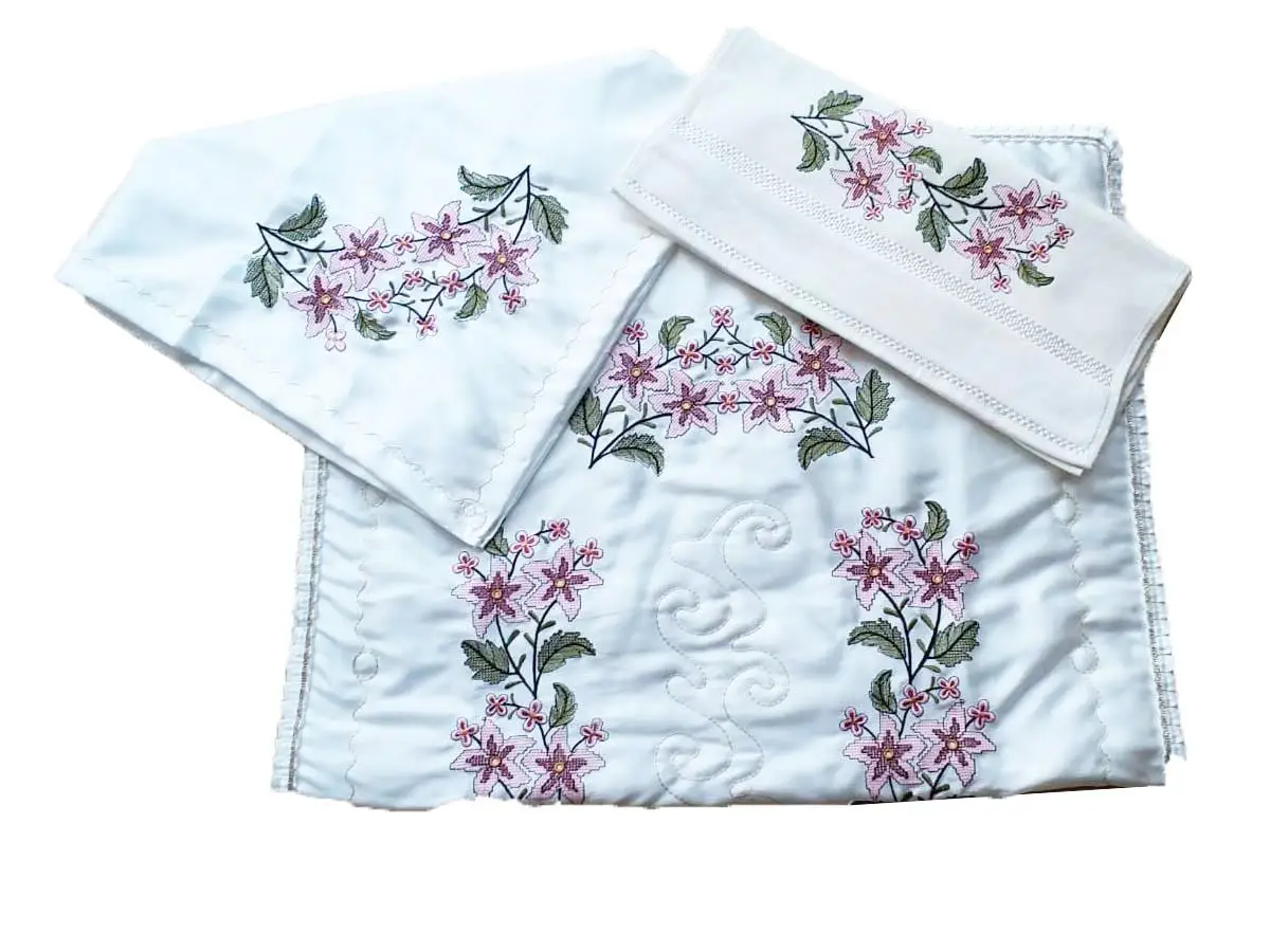 

Cross stitch Embroidered Bundle Set Star Burgundy