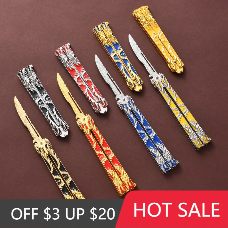 

14 см нож-бабочка тренировочный инструмент нельзя острый нож полный сплав Студенческая Игрушечная модель