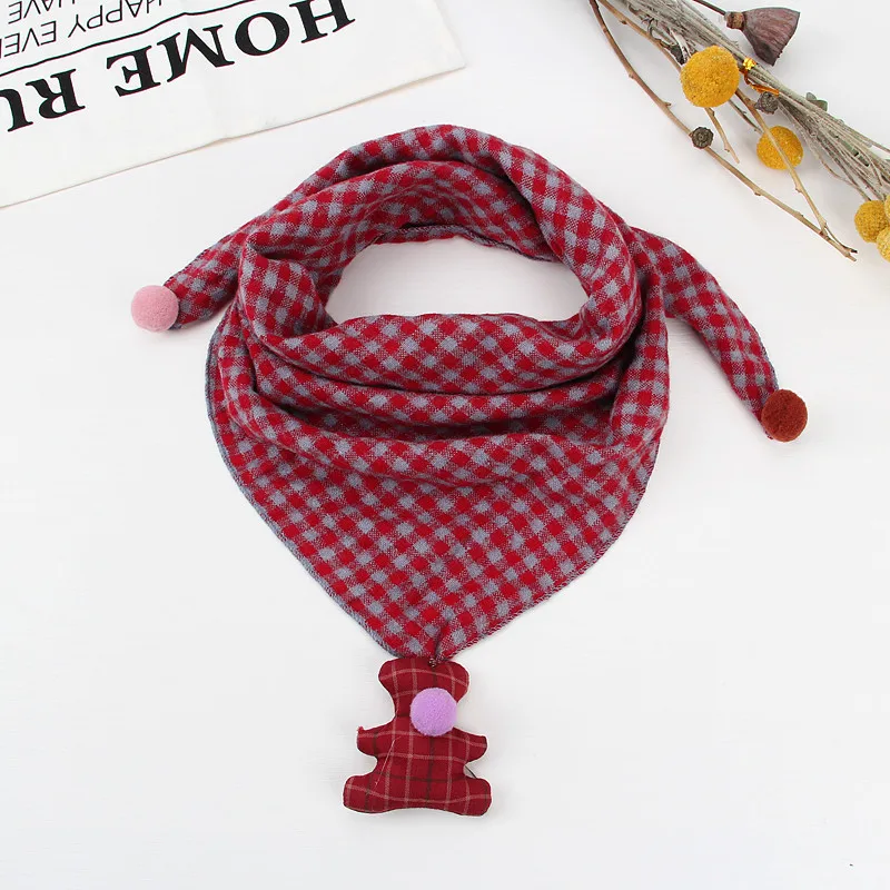 Модные весенне осенние треугольные шарфы для маленьких девочек Шарф из хлопка и