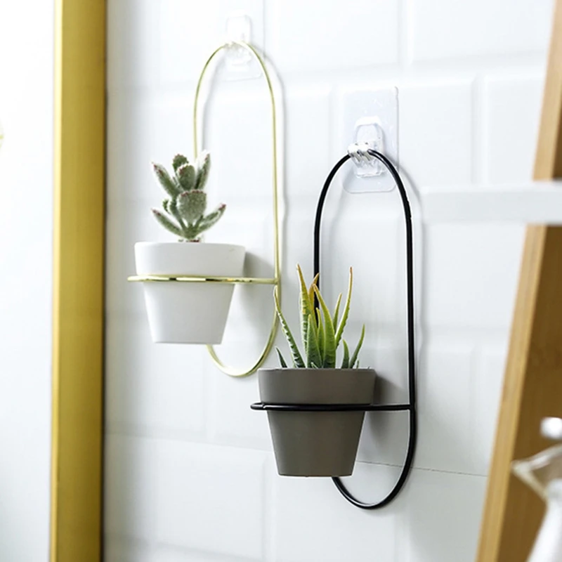 Новые 2 шт. керамические горшки современные настенные цветочные с металлическими