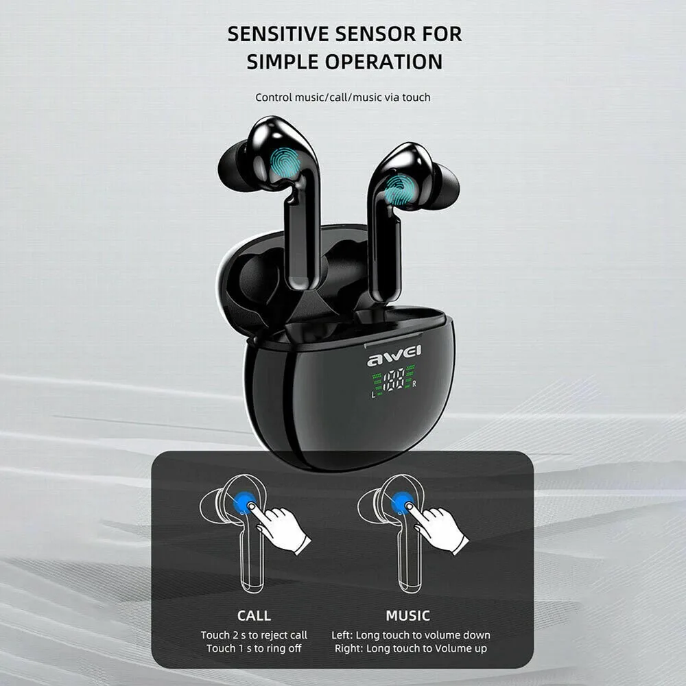 

Bluetooth 5.0 Wireless Earbuds with Wireless Charging Case IPX5 Waterproof TWS Stereo Headphones in Ear Built in Mic for Sport