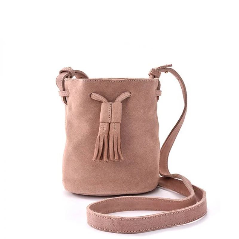 

Women Fringed Bucket Bag Bags 100% Genuine Leather Fringe Tassel Boho Hippie Gypsy Bohemian Tribal Ibiza Style Crossbody Bags