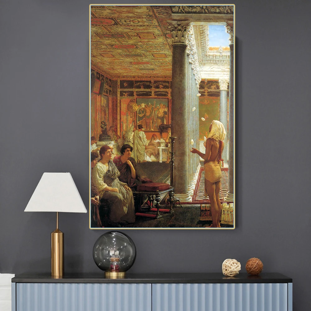 

Lawrence Alma-Tadema"The Juggler"Corridor Wall Art Canvas Oil Painting Hallway Posters Prints For Living Room Home Porch Decor