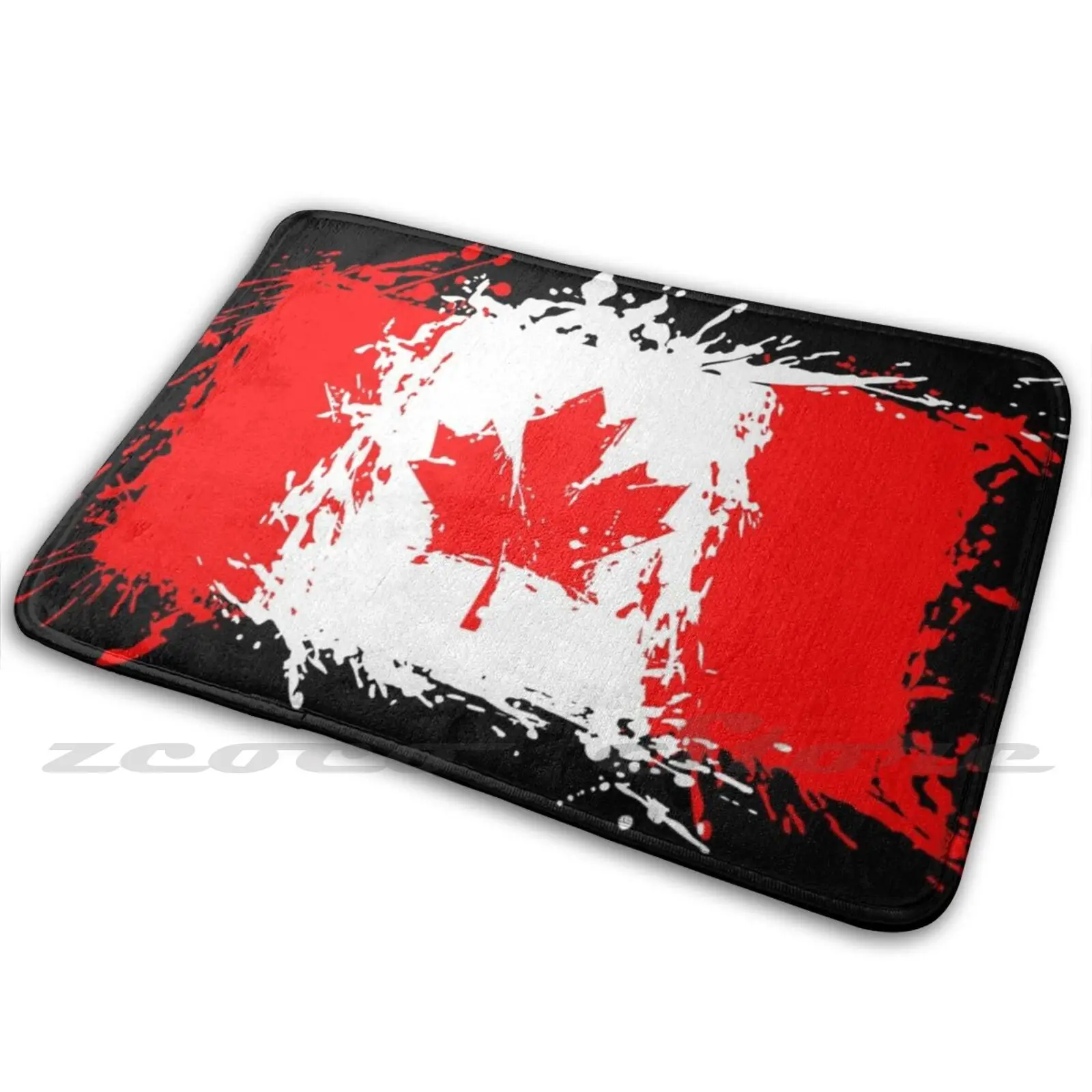 Мягкий коврик с канадским флагом Противоскользящий для двери поглощением воды