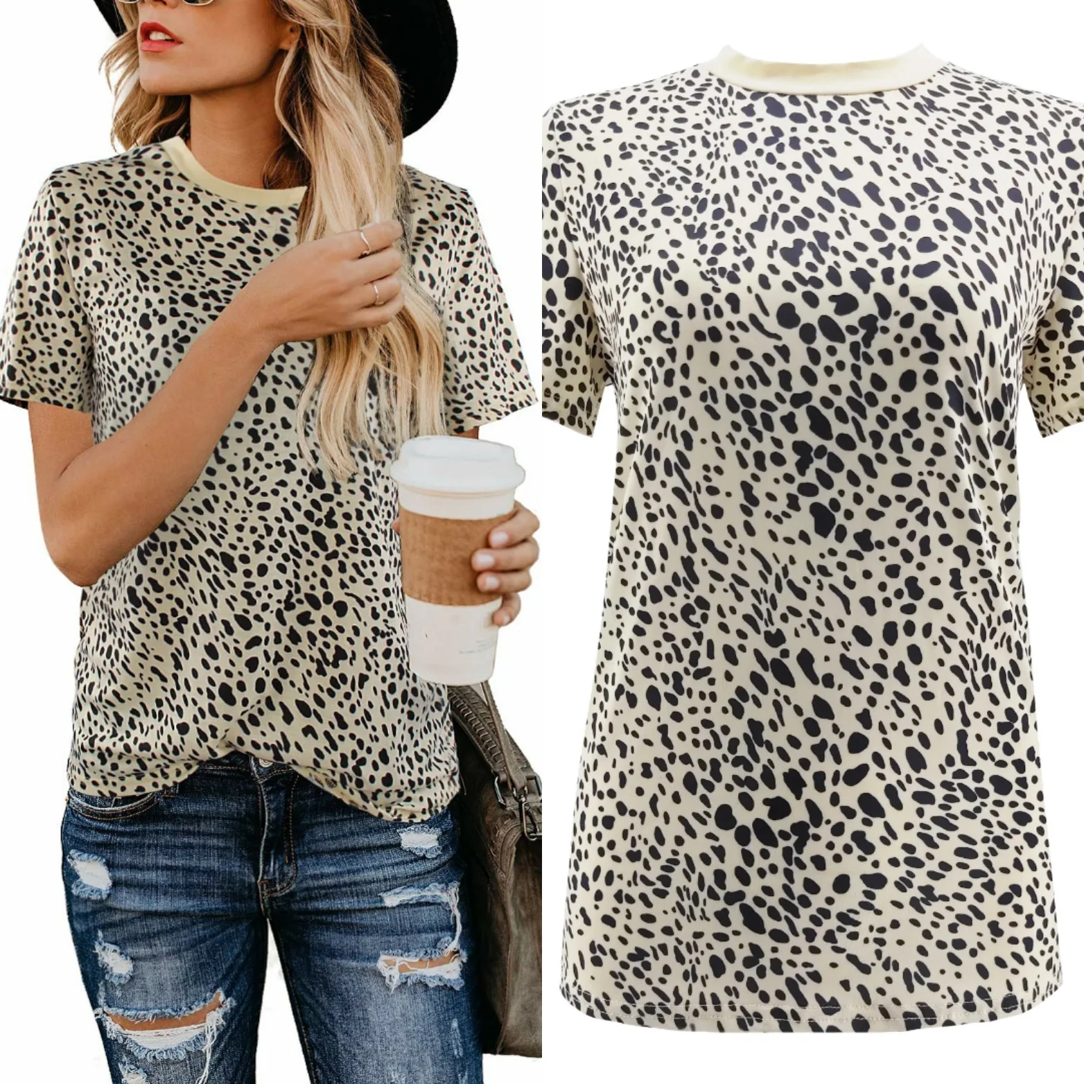 

Summer Street Fashion New Products Women's Short-sleeved Sexy Slim Casual And Comfortable Leopard Print Women's T-shirt Top