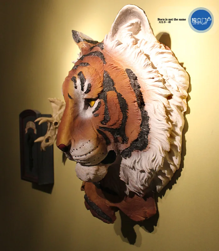 Имитация головы тигра из смолы настенное украшение бар клуб магазин одежды Ktv