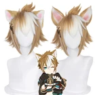 Парик для косплея Genshin Impact Gorou, коричневые термостойкие синтетические волосы 35 см, парики для косплея аниме + шапочка + уши