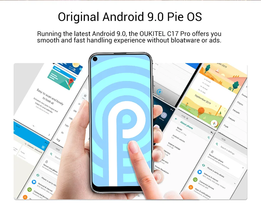OUKITEL C17 Pro 6,35 ''Android 9,0 19:9 MT6763 4 Гб 64 Гб Смартфон Face ID Octa Core 3900 мАч Тройная камера 4G мобильный телефон