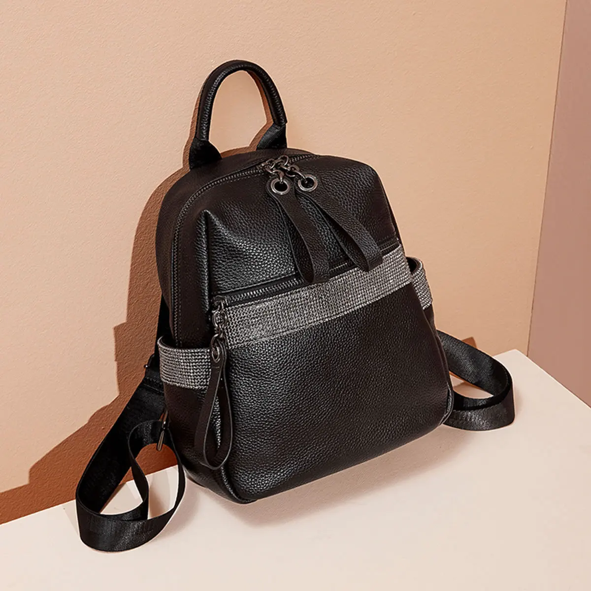 

Рюкзак из натуральной кожи с двумя лямками, для студентов и взрослых