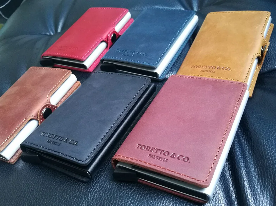 DIENQI Rfid карбоновый кожаный держатель для кредитных карт для мужчин Алюминиевый металлический тонкий защитный минималистичный кошелек кредитница Карманный чехол для мужчин