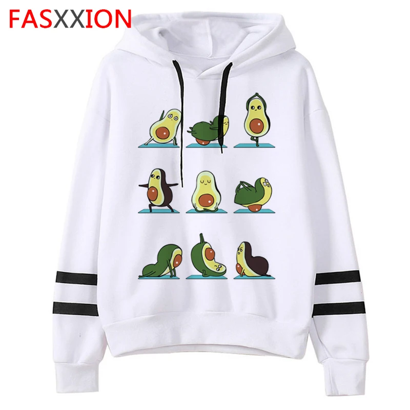 Милые женские толстовки с капюшоном в стиле авокадо забавные мультяшные