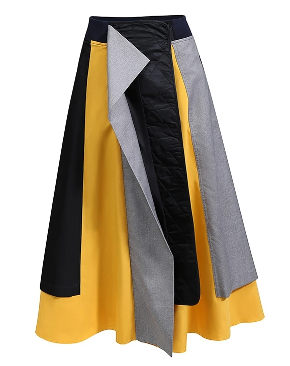 Женская юбка с завышенной талией подиумная трапециевидная в европейском и