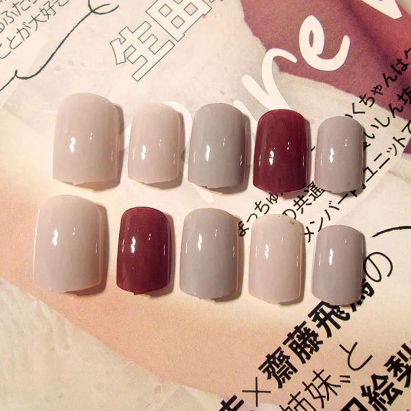 Hot sale Ladies Girls Fake Nails DIY Patch Short Sticker Strips 24Pcs Artificial Durable Nail Art for Wedding Party Shopping Travelling |