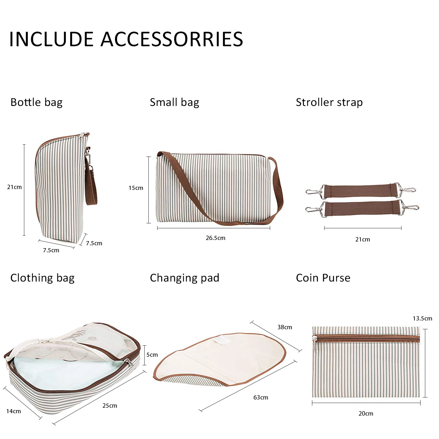 Сумка для детских подгузников 7 в 1 сумка на плечо мамы беременных смены с ремнями