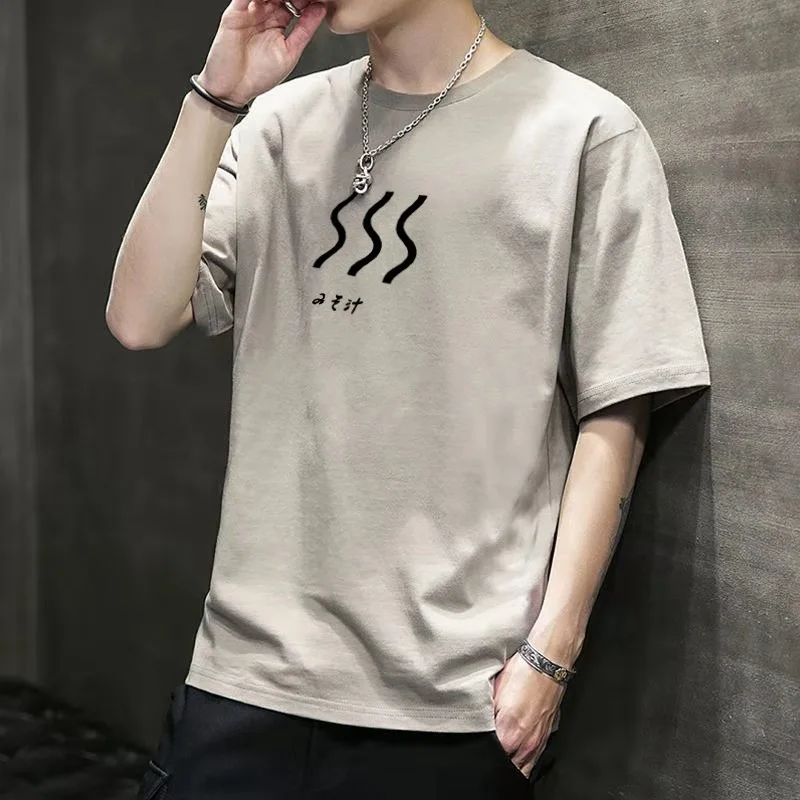 

Summer Printing Short-Sleeved T-shirt Men's Fashion Brand Loose and All-match Style Ins Fashion Lovers Half Sleeve Student