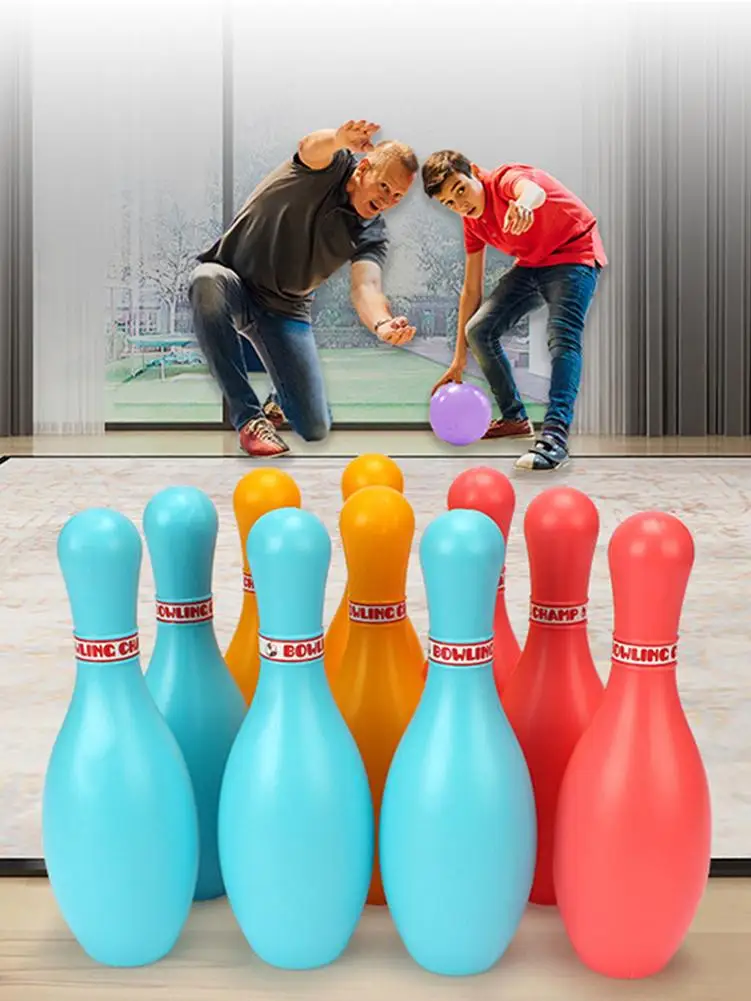 10 контактов 2 шара детский спортивный набор игрушек для боулинга красочные шары