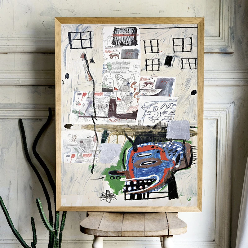 

Basquiat Overrun Canvas Painting Wall Art Print Poster Picture Decorative Painting Living Room Home Decoration
