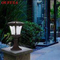 oufula solar wall lamp outdoor led modern post light pillar waterproof for home patio porch garden courtyard villa lawn lamp