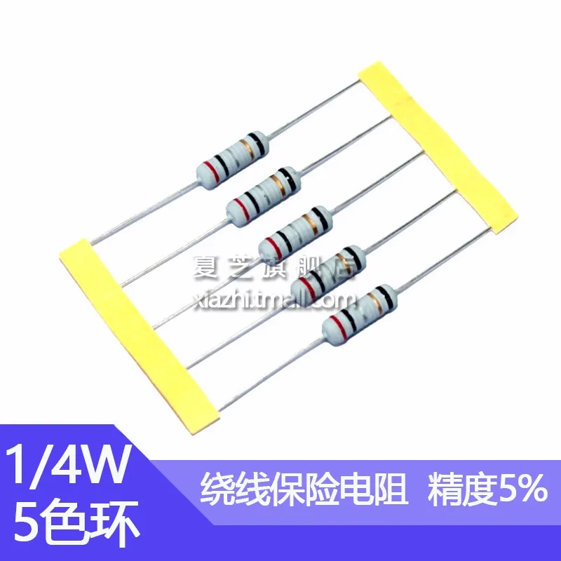 100pcs 1/4W Wirewound Fuse Resistance Accuracy 5% 10 20 22 33 39 47 51 68 100 Ohm R 0.25W Wire Wound Resistor 10R 20R 22R 33R - купить по