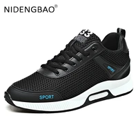 men running shoes breathable lightweight male sneakers non slip heightening insole outdoor walking jogging casual sports shoes