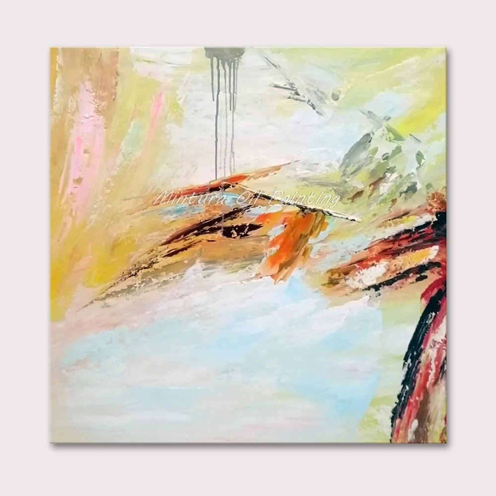 

Mintura Wall Picture for Living Room Oil Painting on Canva Hand Painted Abstract Colorful Picture Home Decor Wall Art No Framed
