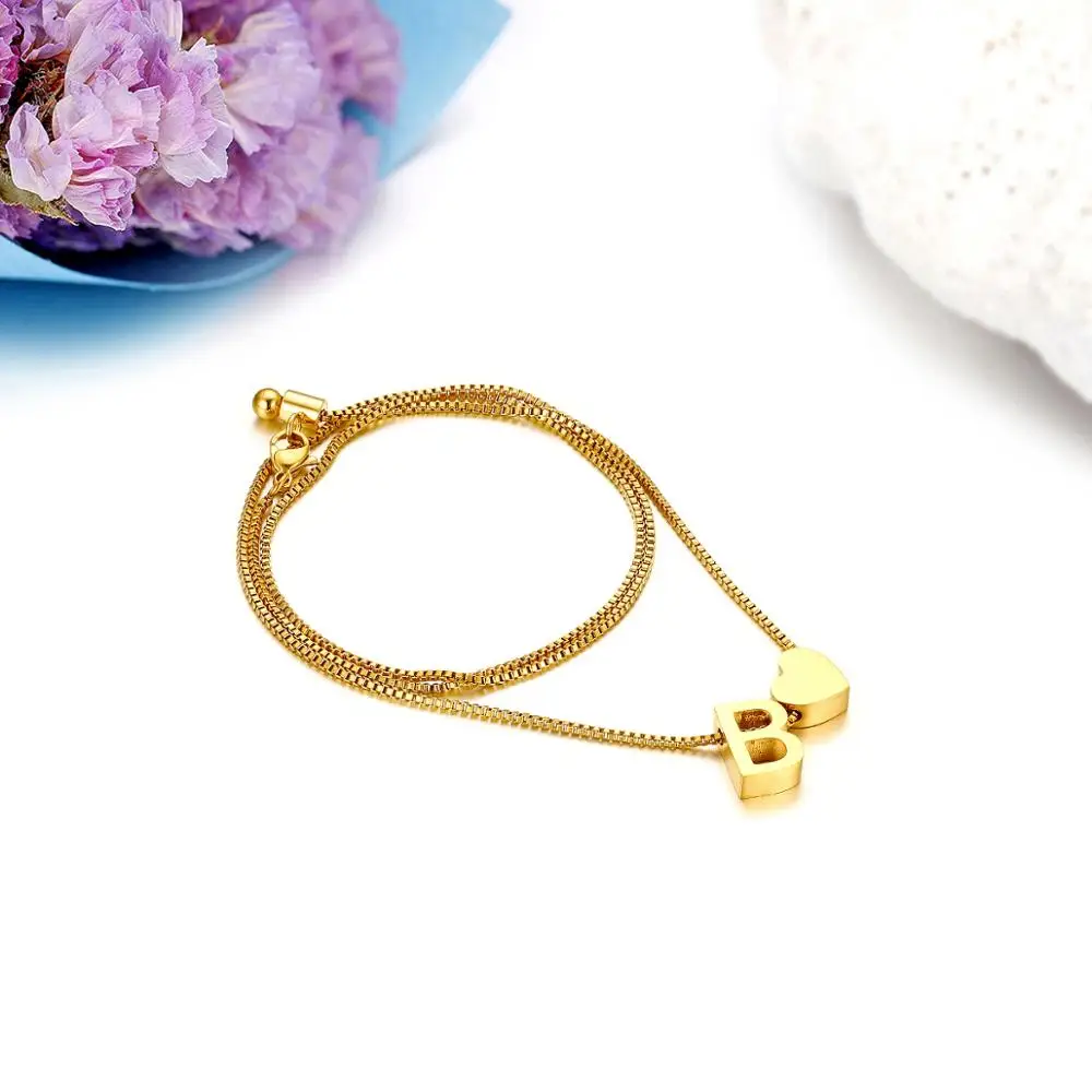 Ожерелье BONISKISS с подвеской в форме сердца буквами из нержавеющей стали |