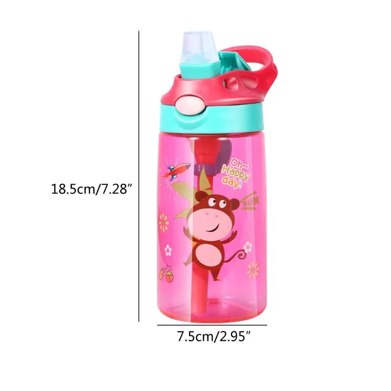

480ML Baby Kids Feeding Cups With Straws Lid Leakproof Water Bottles Outdoor