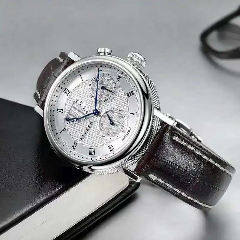 

Часы наручные мужские автоматические роскошные брендовые механические из нержавеющей стали с сапфировым стеклом в ретро стиле
