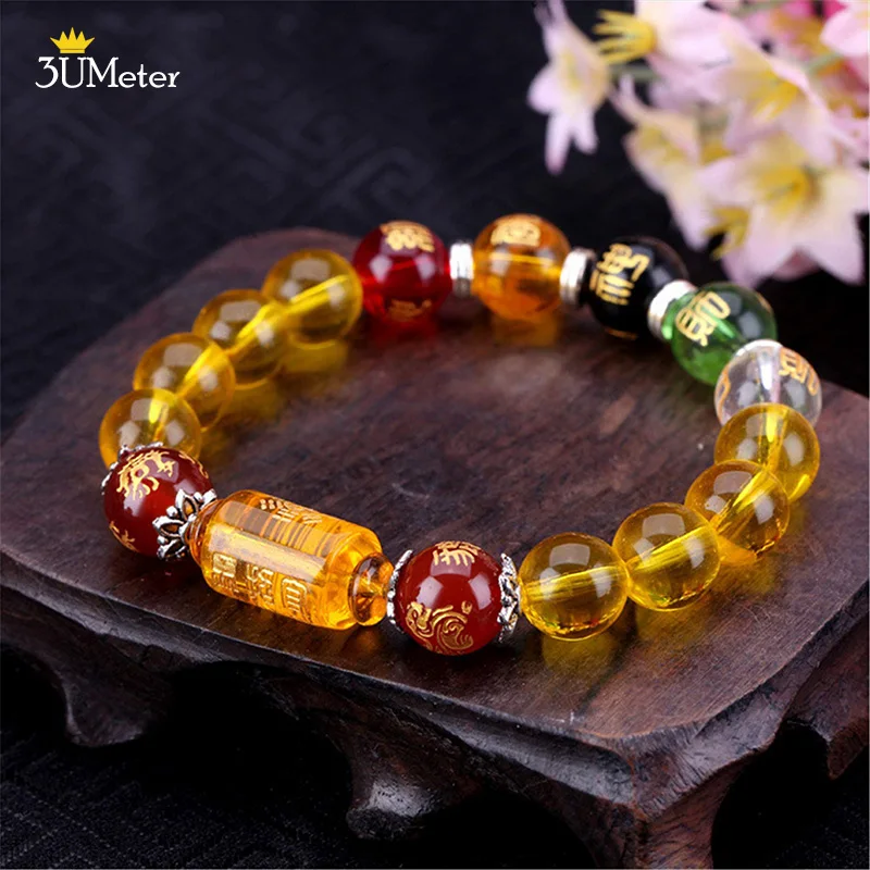 

Feng Shui Bracelet Yellow crystal Porsperity Bracelet Five Elements And Four Beasts Bracelets Wealth Good Luck Unisex Jewelry