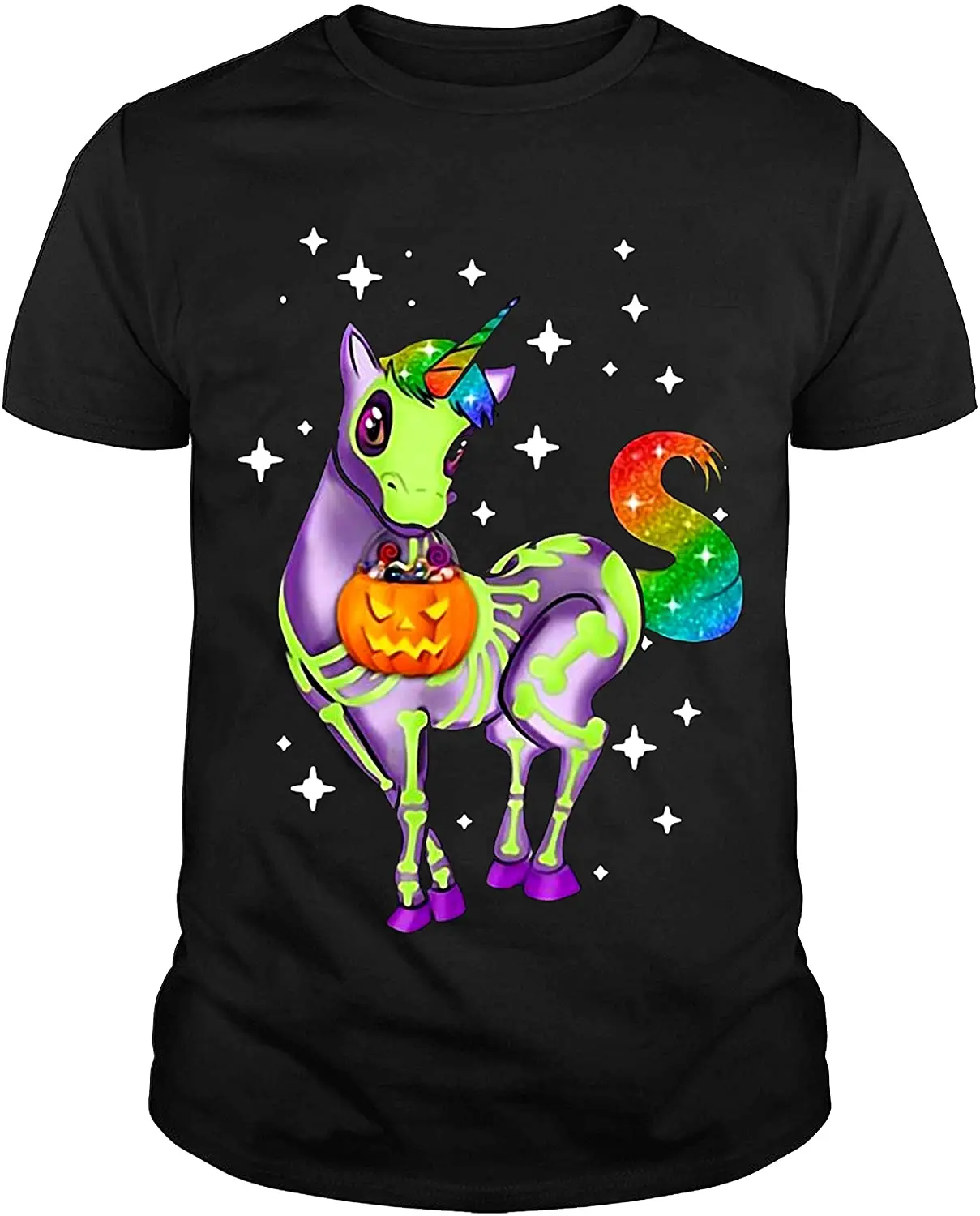

Unicorn Skeleton Halloween Pumpkin T-Shirt New Arrivals Summer Cool Men Tee 2020 Breathable All Cotton Short Sleeve T Shirt