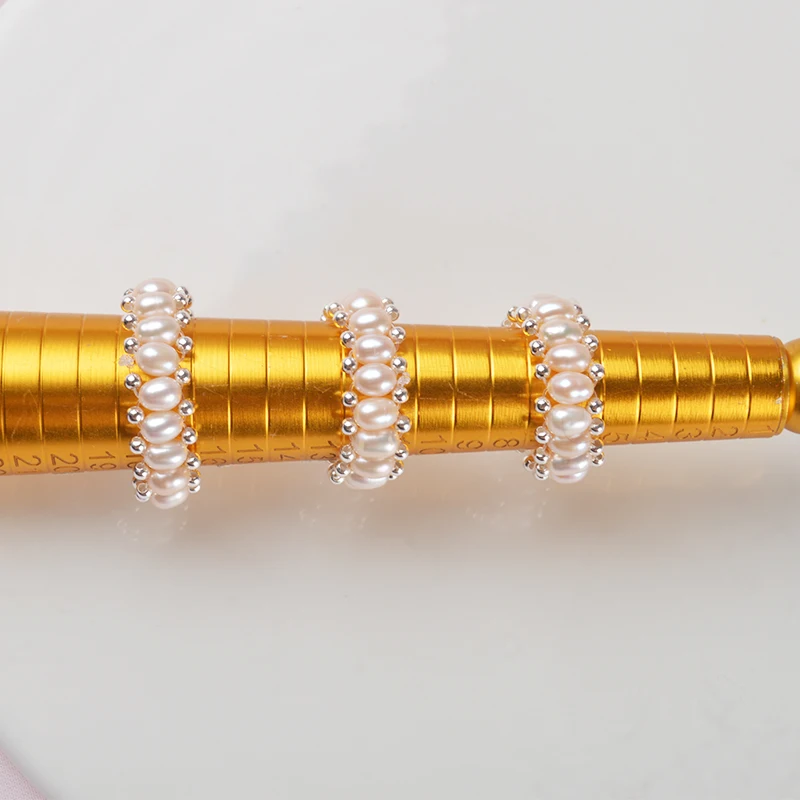 Женское кольцо на палец с пресноводным жемчугом ASHIQI 925 пробы Серебряное