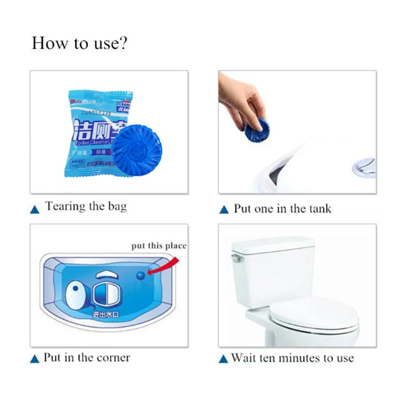 

50g/ bag Automatic Flush Blue Bubble Toilet Cleaner Toilet Deodorant Cleaner Household Concentrate wc Cleaner