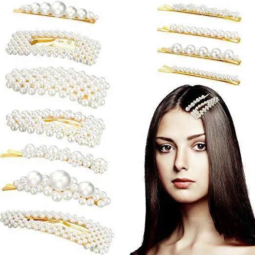 Женская заколка для волос с имитацией жемчуга Элегантная Модная Заколка-пряжка в