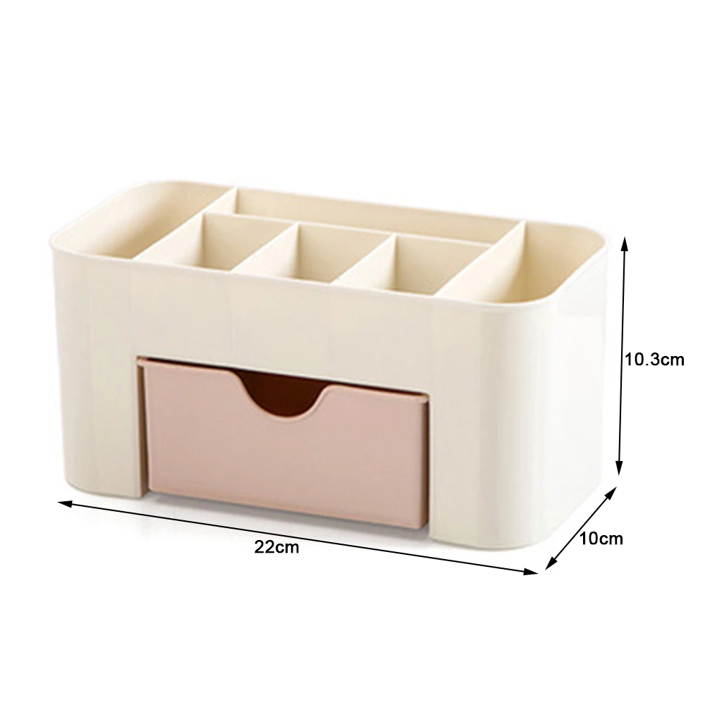 

Saving Space Desktop Cosmetic Brush Storage Case With Drawer Makeup Jewelry Pens Desk Organize Box Plastic Holder Organizers