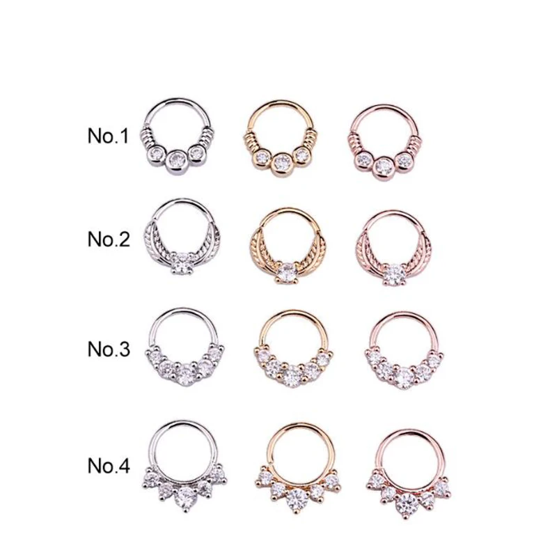 1 шт. Нержавеющая сталь Cz серьги-кольца из нержавеющей стали для носа губ ушей