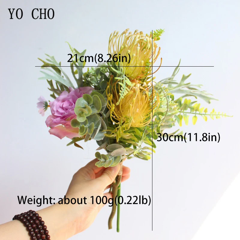 YO CHO букет роз Свадебный цветок для невесты Букет Искусственный шелк Роза Пион