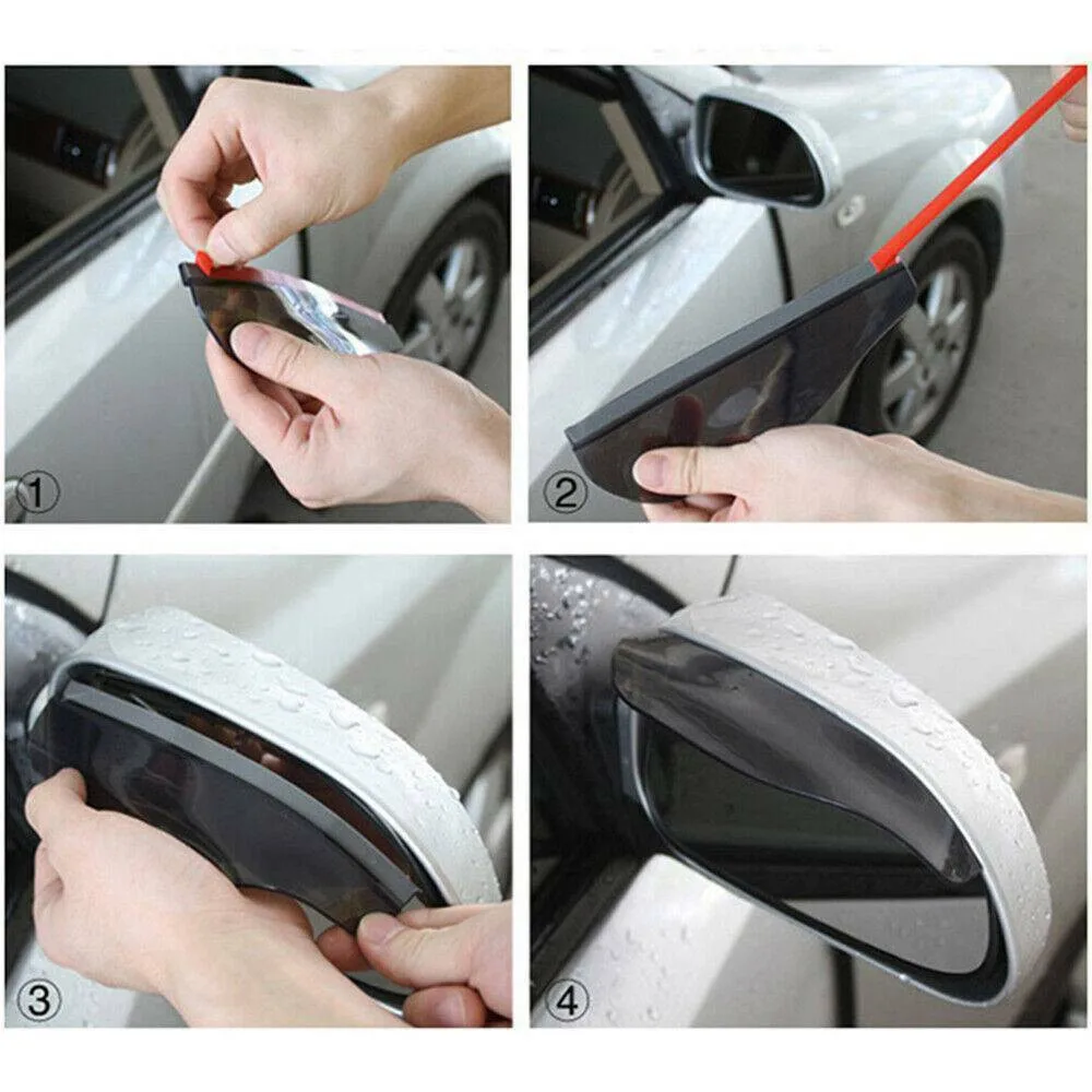 

Rain Board Side Rear Mirror Visor Rear View Replacement Sun Visor 1 Pair