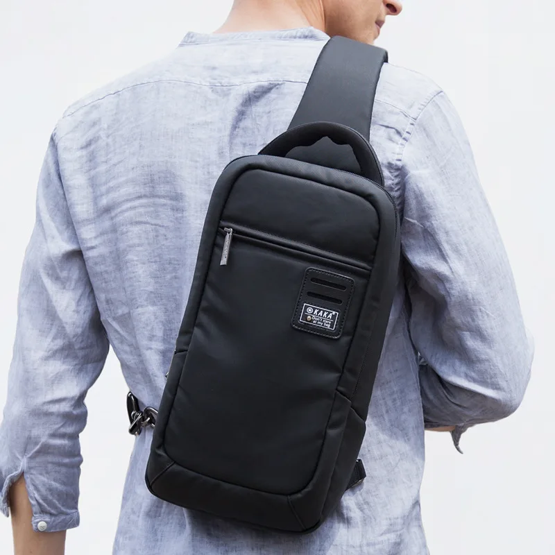2020 New KAKA Brand Cool Men and Men's Fashion Messenger bags 100% waterproof Oxford Chest Cross Body Bags Leisure Packs Black |