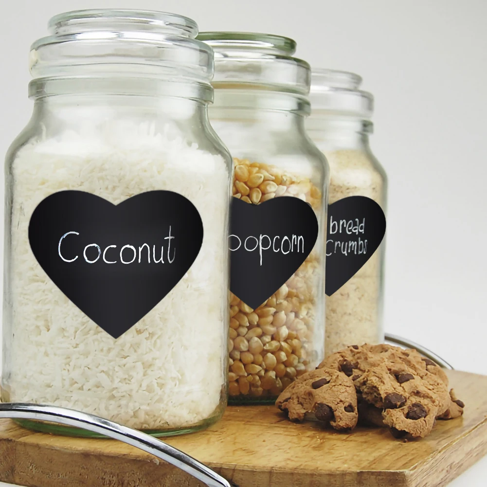 150 шт. Кухня стикеры на банки для хранения бутылки органайзера сердце образный